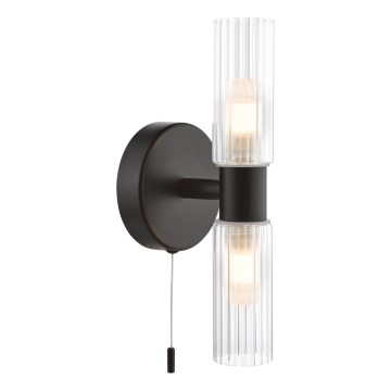 Där Lighting BOL0922 - Fürdőszobai fali lámpa BOLTON 2xG9/5W/230V IP44 fekete
