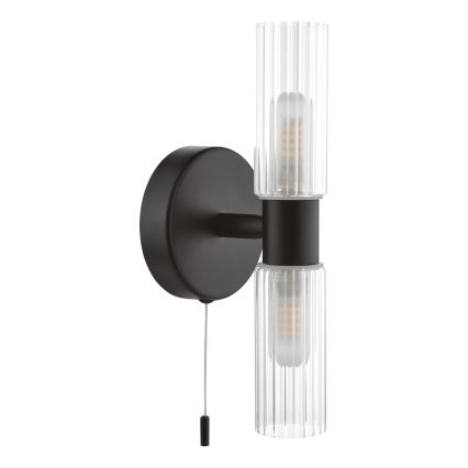 Där Lighting BOL0922 - Fürdőszobai fali lámpa BOLTON 2xG9/5W/230V IP44 fekete