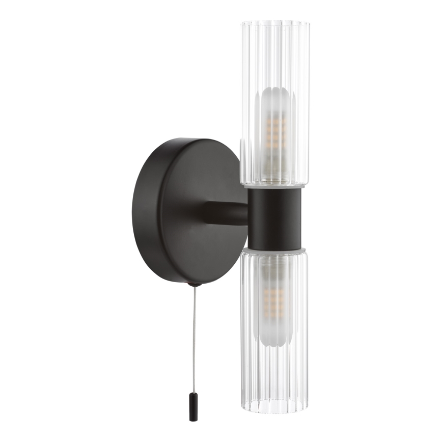Där Lighting BOL0922 - Fürdőszobai fali lámpa BOLTON 2xG9/5W/230V IP44 fekete