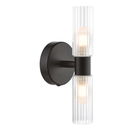 Där Lighting BOL0922 - Fürdőszobai fali lámpa BOLTON 2xG9/5W/230V IP44 fekete