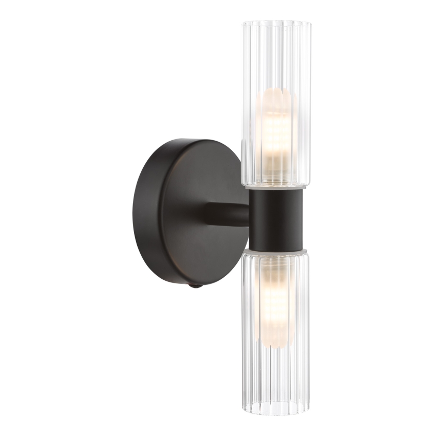 Där Lighting BOL0922 - Fürdőszobai fali lámpa BOLTON 2xG9/5W/230V IP44 fekete