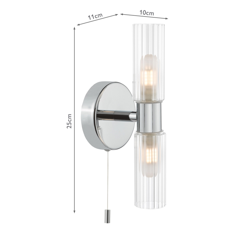 Där Lighting BOL0950 - BOLTON fürdőszobai fali lámpa 2xG9/5W/230V IP44 fényes króm