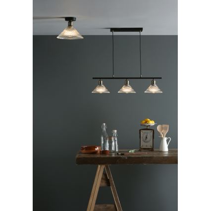 Där Lighting BOY0175 - BOYD mennyezeti lámpatest, 1xE27/60W/230V, Ø 25 cm, sárgaréz/átlátszó
