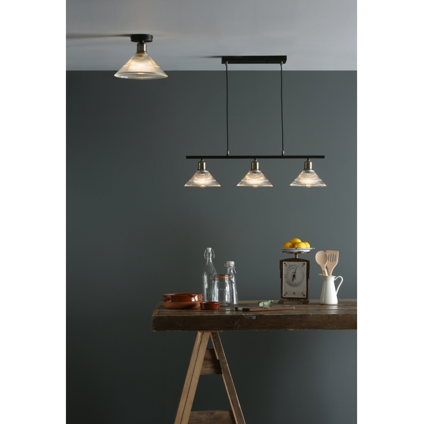 Där Lighting BOY0175 - BOYD mennyezeti lámpatest, 1xE27/60W/230V, Ø 25 cm, sárgaréz/átlátszó