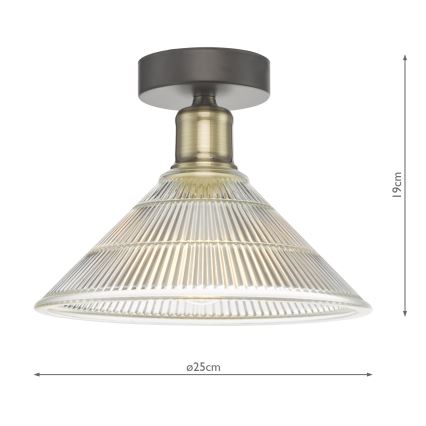 Där Lighting BOY0175 - BOYD mennyezeti lámpatest, 1xE27/60W/230V, Ø 25 cm, sárgaréz/átlátszó