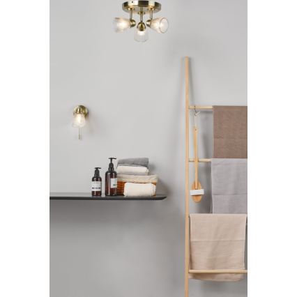 Där Lighting CED0775 - Fürdőszobai fali lámpa CEDRIC 1xG9/25W/230V IP44 sárgaréz