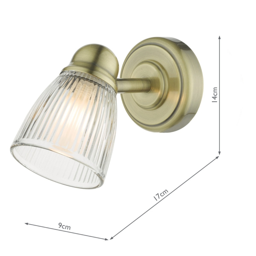 Där Lighting CED0775 - Fürdőszobai fali lámpa CEDRIC 1xG9/25W/230V IP44 sárgaréz