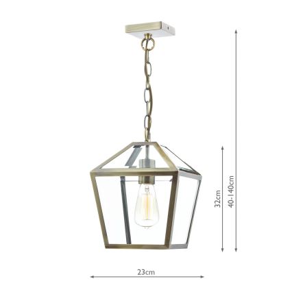 Där Lighting CHU0175 - Láncos csillár CHURCHILL 1xE27/60W/230V sárgaréz