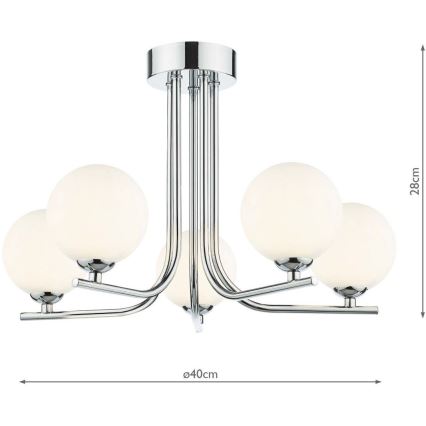 Där Lighting CRA5450-02 - CRADLE rúdos csillár 5xG9/25W/230V, fényes króm