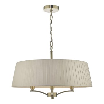 Där Lighting CRI0429 - CRISTIN láncra akasztható csillár 4xE14/40W/230V sárgaréz/taupe