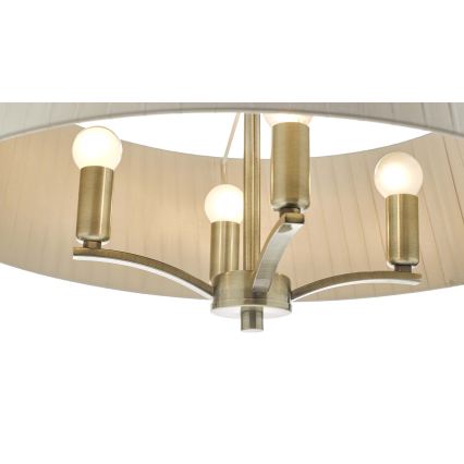 Där Lighting CRI0429 - CRISTIN láncra akasztható csillár 4xE14/40W/230V sárgaréz/taupe