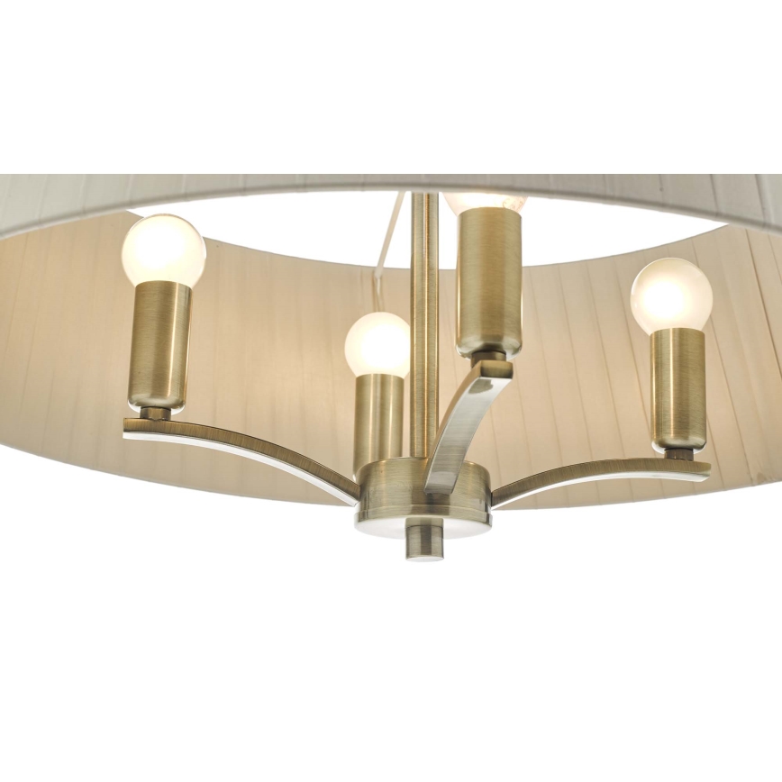 Där Lighting CRI0429 - CRISTIN láncra akasztható csillár 4xE14/40W/230V sárgaréz/taupe