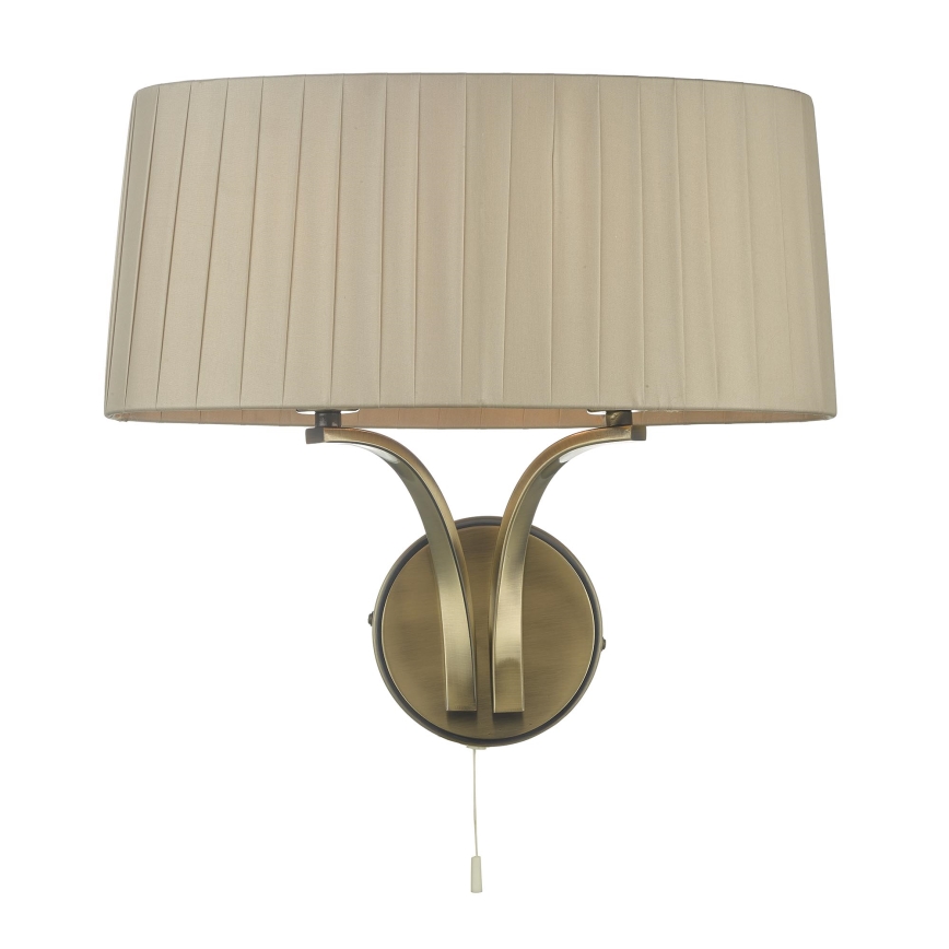 Där Lighting CRI0929 - Fali lámpa CRISTIN 2xE14/40W/230V sárgaréz/taupe