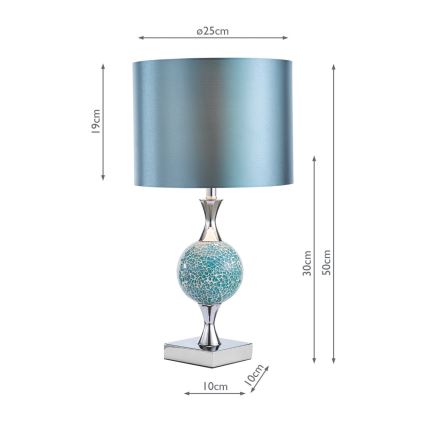 Där Lighting ELS4223 - Asztali lámpa ELSA 1xE27/40W/230V kék/fényes króm