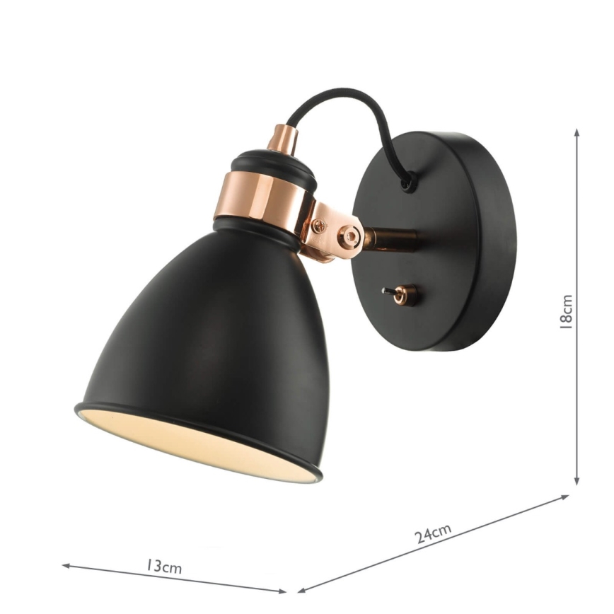 Där Lighting FRE0722 - FREDERICK fali spotlámpa 1xE14/40W/230V fekete