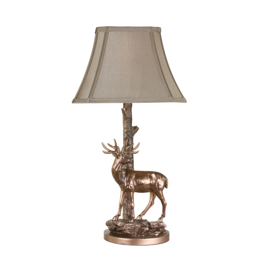 Där Lighting GUL5545-X - GULLIVER asztali lámpa 1xE27/60W/230V bézs/bronz