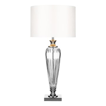 Där Lighting HIN4208 - HINTON asztali lámpa 1xE27/60W/230V fehér/fényes króm