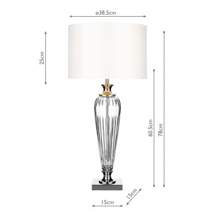 Där Lighting HIN4208 - HINTON asztali lámpa 1xE27/60W/230V fehér/fényes króm