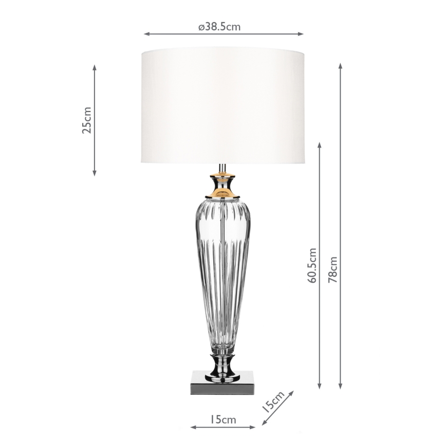 Där Lighting HIN4208 - HINTON asztali lámpa 1xE27/60W/230V fehér/fényes króm