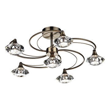Där Lighting LUT0675 - Felületre szerelhető LUTHER mennyezeti csillár, 6xG9/40W/230V, sárgaréz