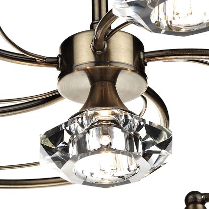 Där Lighting LUT0675 - Felületre szerelhető LUTHER mennyezeti csillár, 6xG9/40W/230V, sárgaréz