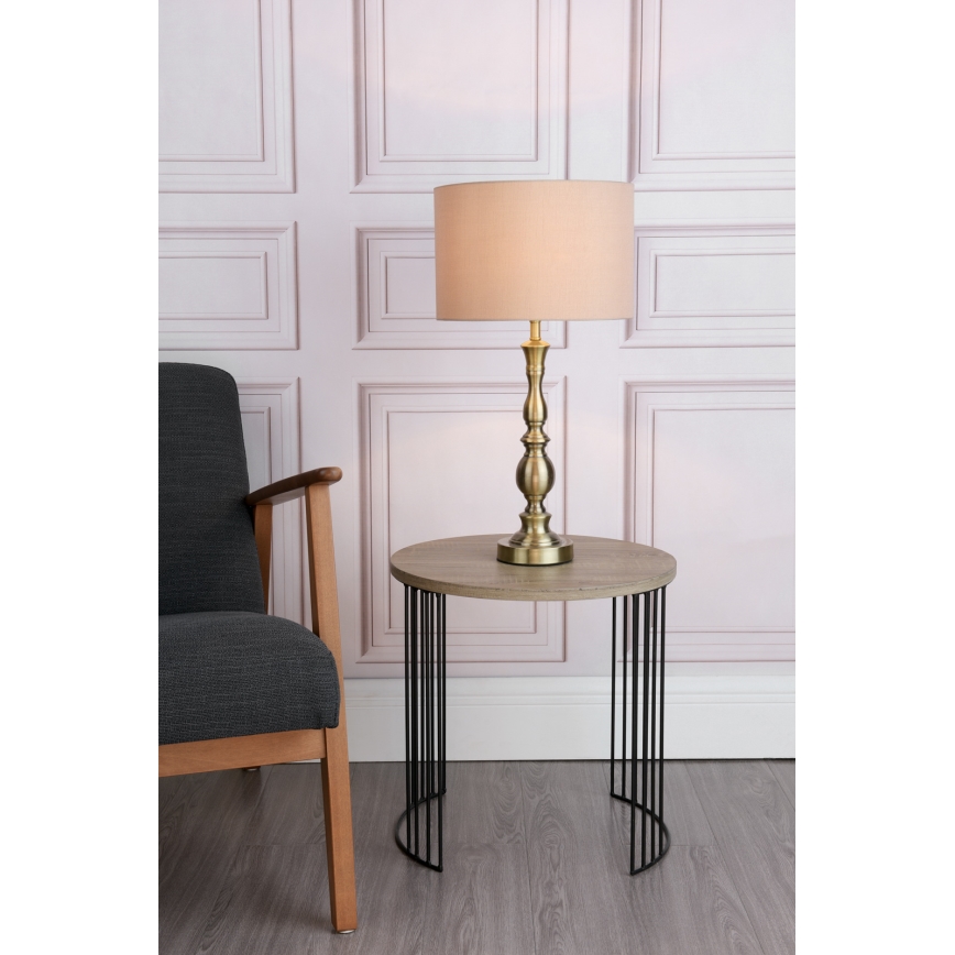 Där Lighting MAD4275 - Asztali lámpa MADRID 1xE27/60W/230V barna/sárgaréz