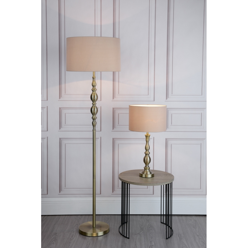 Där Lighting MAD4275 - Asztali lámpa MADRID 1xE27/60W/230V barna/sárgaréz