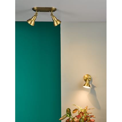 Där Lighting NAT0742 - NATHANIEL fali spotlámpa, 1x GU10 / 11W / 230V, elegáns sárgaréz kivitel