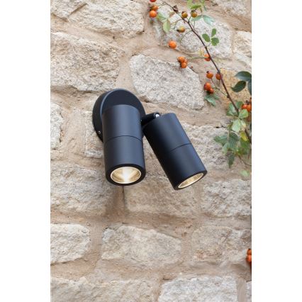 Där Lighting ORT0922 - LED kültéri fali spotlámpa ORTEGA 2xGU10/5W/230V IP65 fekete