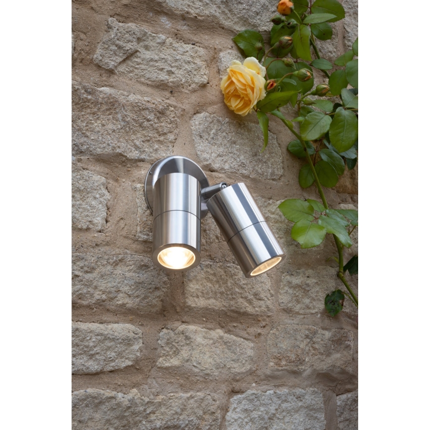 Där Lighting ORT0968 - LED kültéri fali spotlámpa ORTEGA 2xGU10/5W/230V IP65 fényes króm