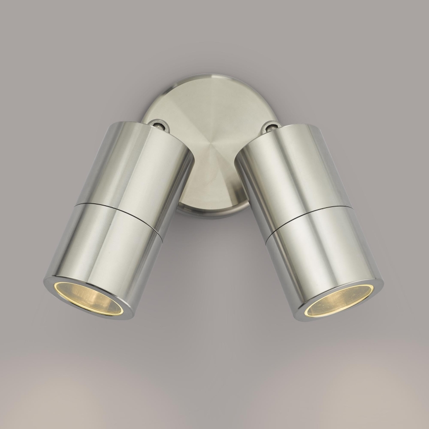 Där Lighting ORT0968 - LED kültéri fali spotlámpa ORTEGA 2xGU10/5W/230V IP65 fényes króm