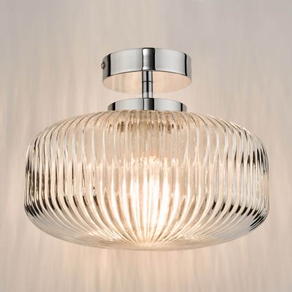 Där Lighting RIV5208 - Fürdőszobai felületre szerelhető RIVA mennyezeti lámpa 1xE27/60W/230V IP44 fényes króm