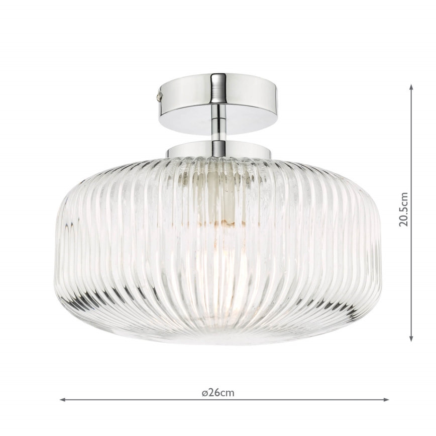 Där Lighting RIV5208 - Fürdőszobai felületre szerelhető RIVA mennyezeti lámpa 1xE27/60W/230V IP44 fényes króm