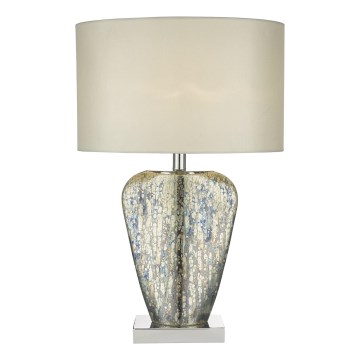 Där Lighting SYR4235 - Asztali lámpa SYRACUSE 1xE27/60W/230V fényes króm/krémszínű