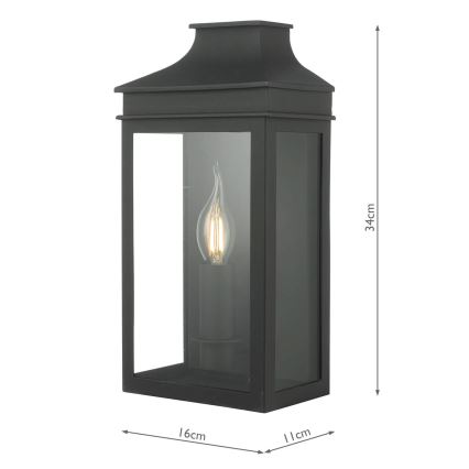 Där Lighting VAP5222 - VAPOUR kültéri fali lámpa 1xE14/60W/230V IP44 fekete