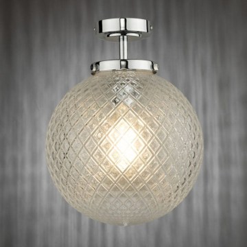 Där Lighting WAY0150 - Fürdőszobai mennyezeti lámpa WAYNE 1xE27/40W/230V IP44 átm. 25 cm polírozott króm