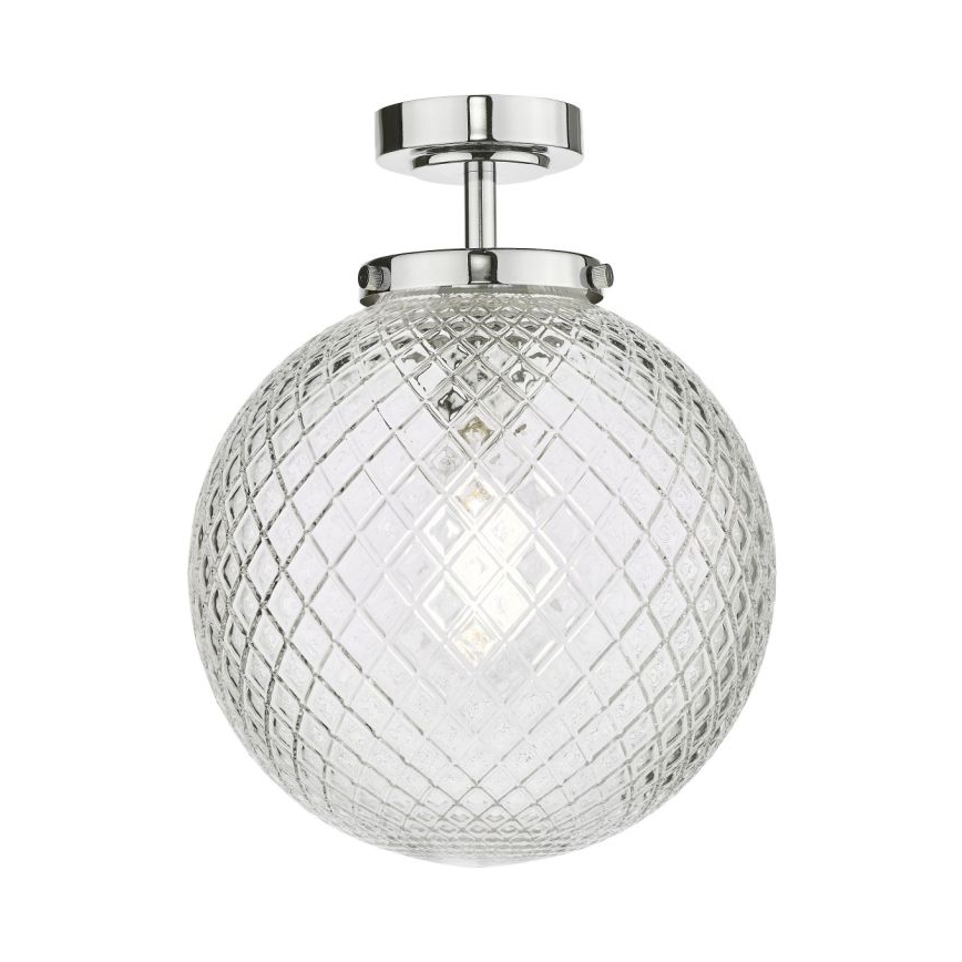 Där Lighting WAY0150 - Fürdőszobai mennyezeti lámpa WAYNE 1xE27/40W/230V IP44 átm. 25 cm polírozott króm