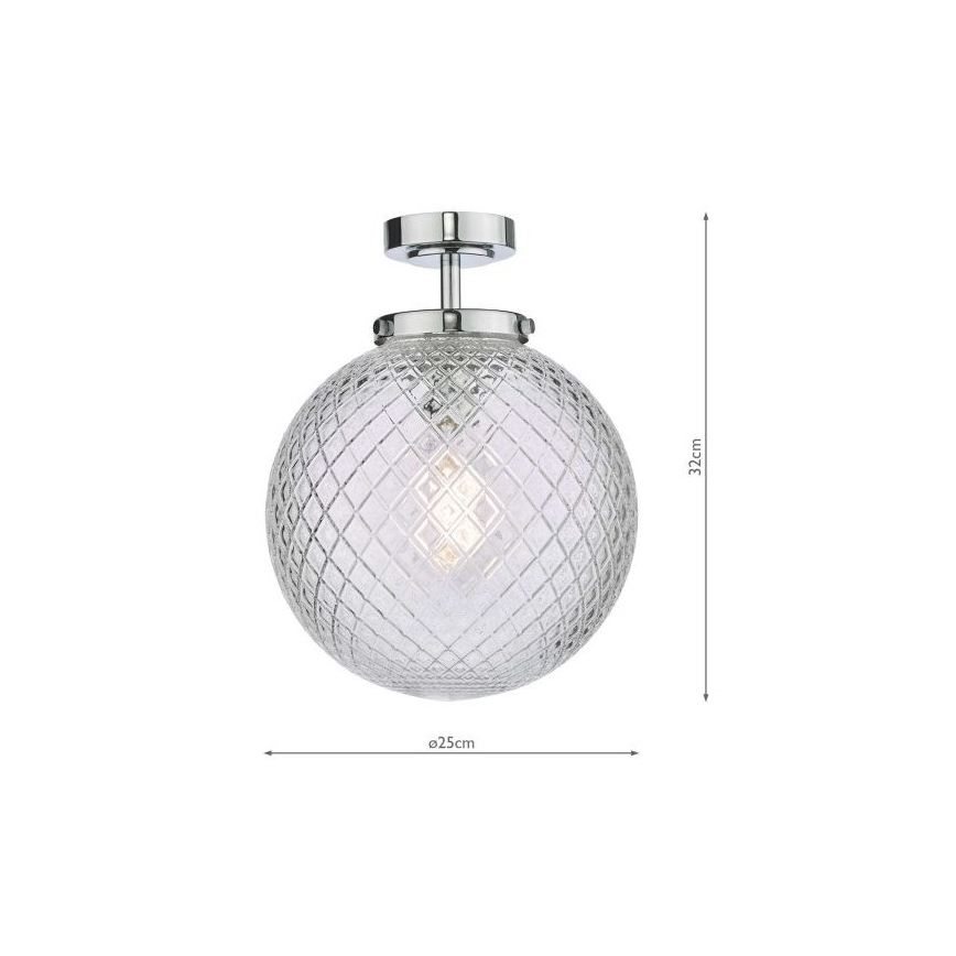 Där Lighting WAY0150 - Fürdőszobai mennyezeti lámpa WAYNE 1xE27/40W/230V IP44 átm. 25 cm polírozott króm