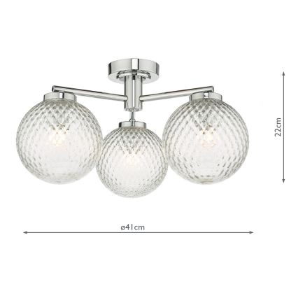 Där Lighting WAY5350 - Fürdőszobai felületre szerelhető csillár WAYNE 3xG9/3W/230V IP44 fényes króm