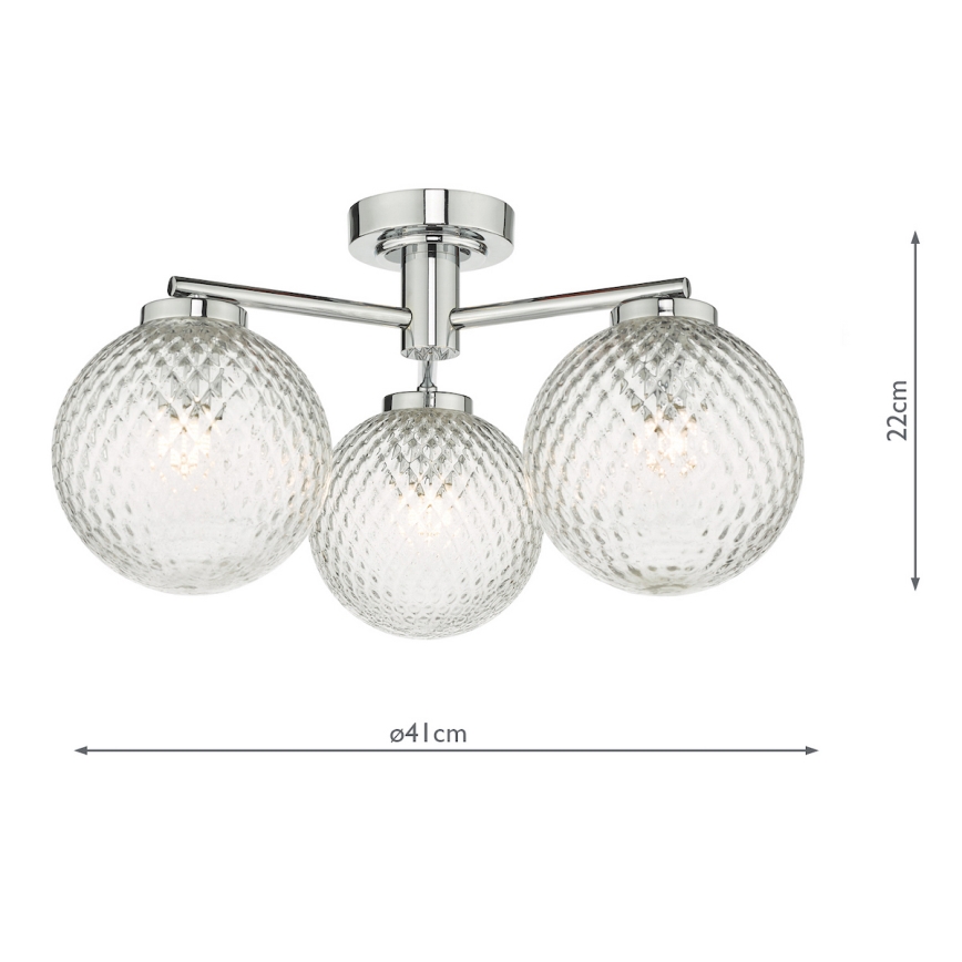 Där Lighting WAY5350 - Fürdőszobai felületre szerelhető csillár WAYNE 3xG9/3W/230V IP44 fényes króm