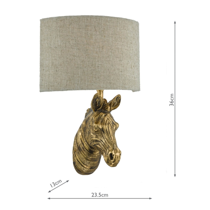 Där Lighting ABB0735 - Fali lámpa ABBY 1xE14/40W/230V lenvászon/arany