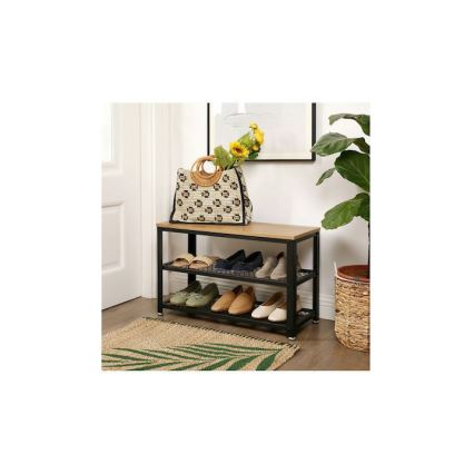 DAVOR cipős szekrény barna/fekete