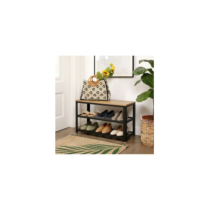 DAVOR cipős szekrény barna/fekete