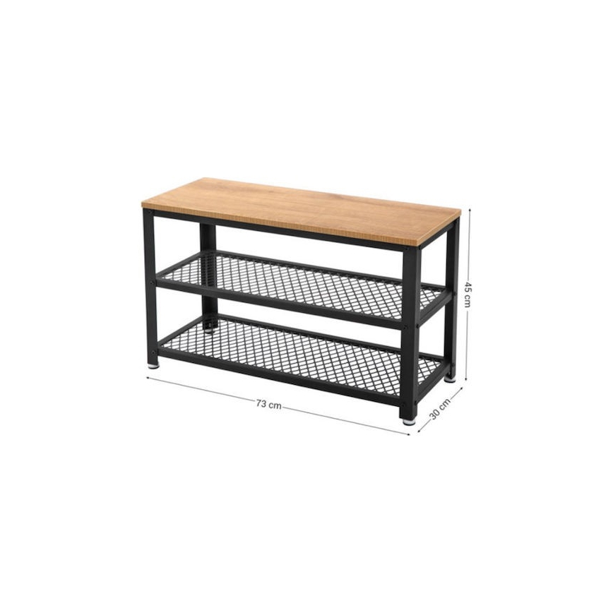 DAVOR cipős szekrény barna/fekete