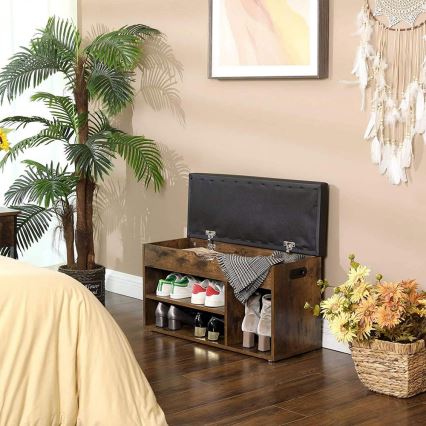 DAVOR cipőtároló barna/fekete