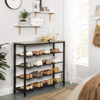 DAVOR cipőtároló szürke/fekete