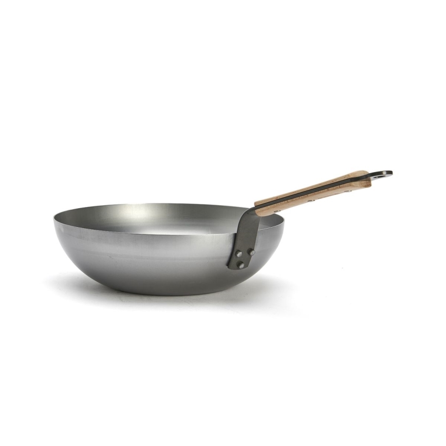 De Buyer 5717.28 - Wokserpenyő MINERAL B BOIS 28 cm