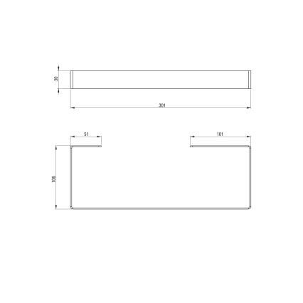 Deante ADM_A611 - MOKKO 30 cm fehér fali törölközőtartó