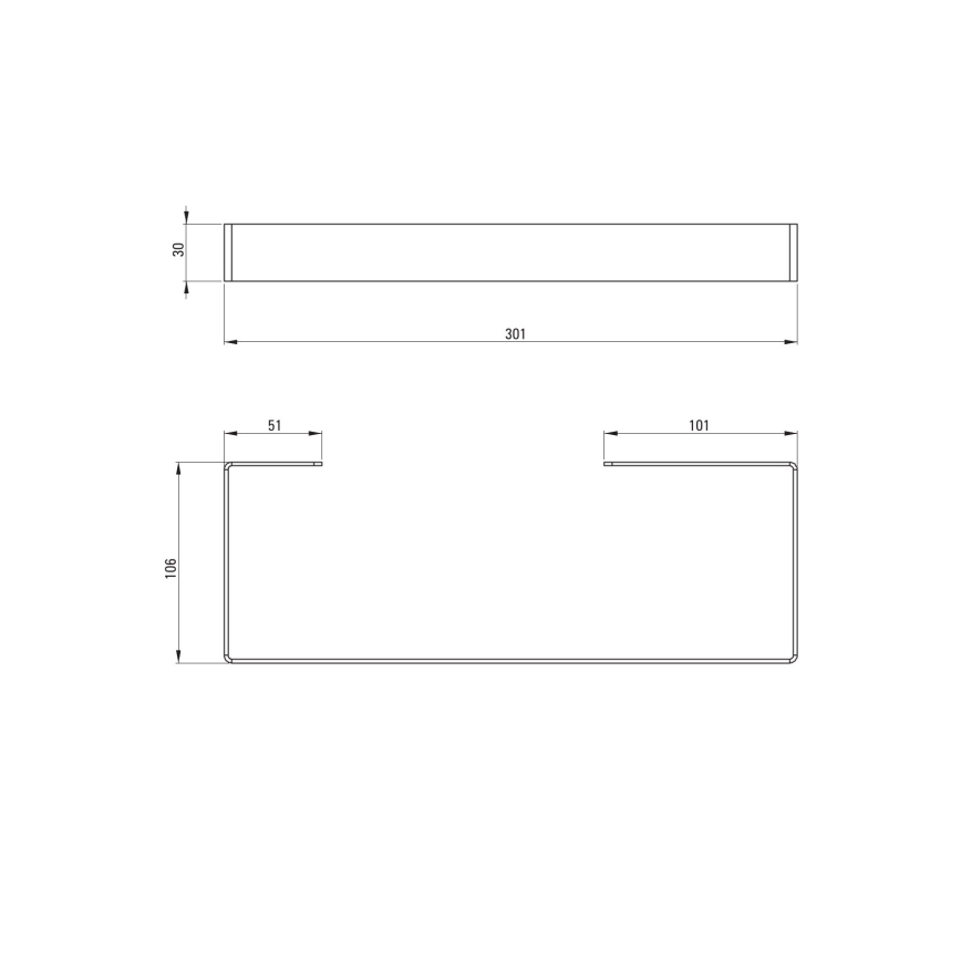 Deante ADM_A611 - MOKKO 30 cm fehér fali törölközőtartó