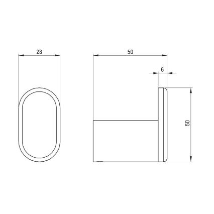 Deante ADR_0111 - ROUND fali kampó, fényes króm